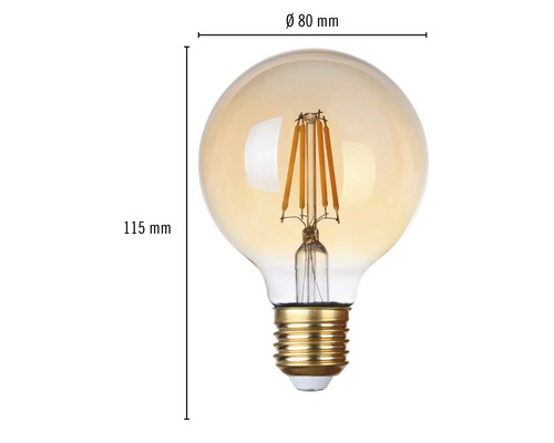 FLAIR LED Globelamp G80 amber E27/4W (33W) 380 lm 2000 K warm wit