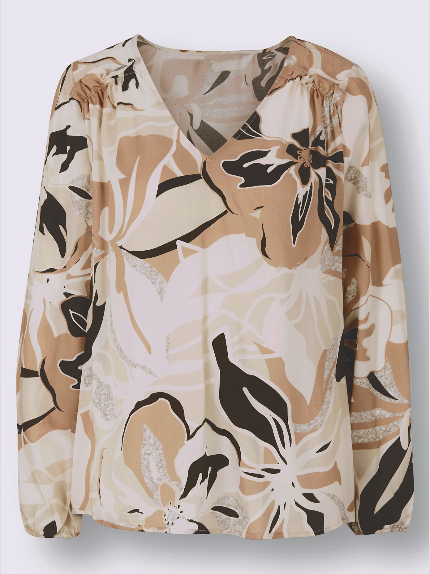 Chemisier en satin motif floral tendance