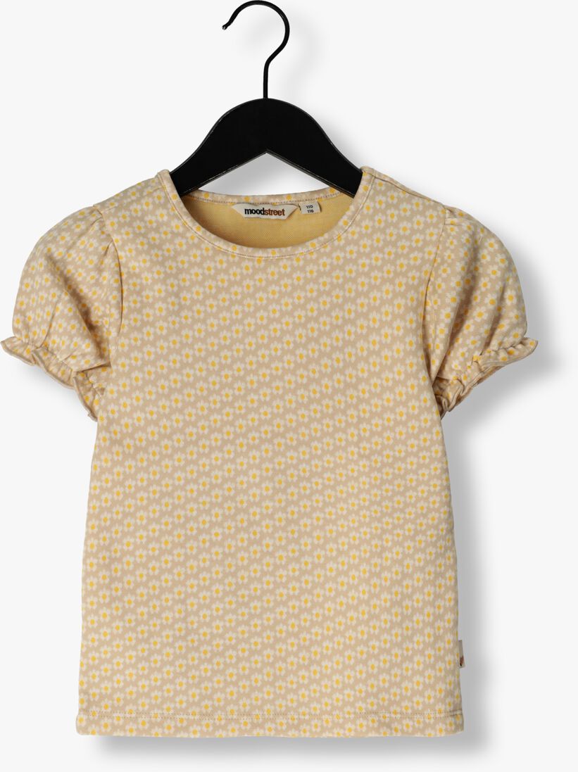 MOODSTREET gele moodstreet t-shirt girls t-shirt flower jacquard