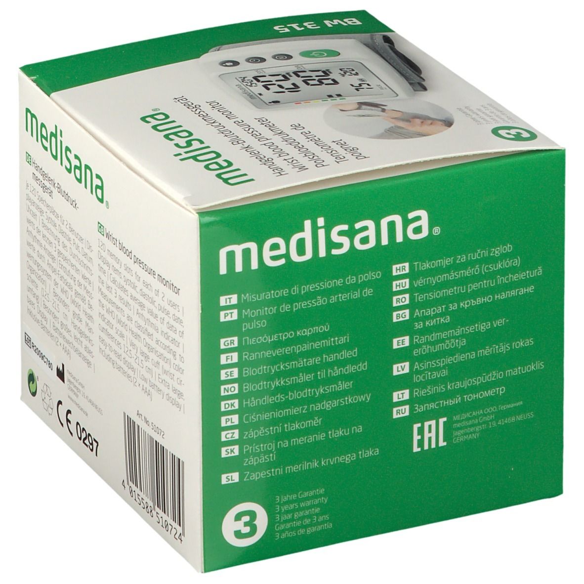 medisana BW 315 Handgelenk-Blutdruckmessgerät