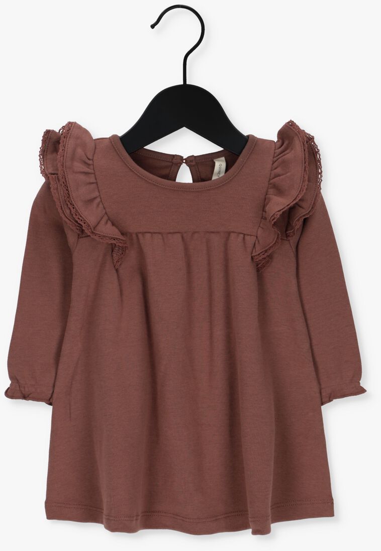 QUINCY MAE bruine quincy mae mini jurk long sleeve flutter dress
