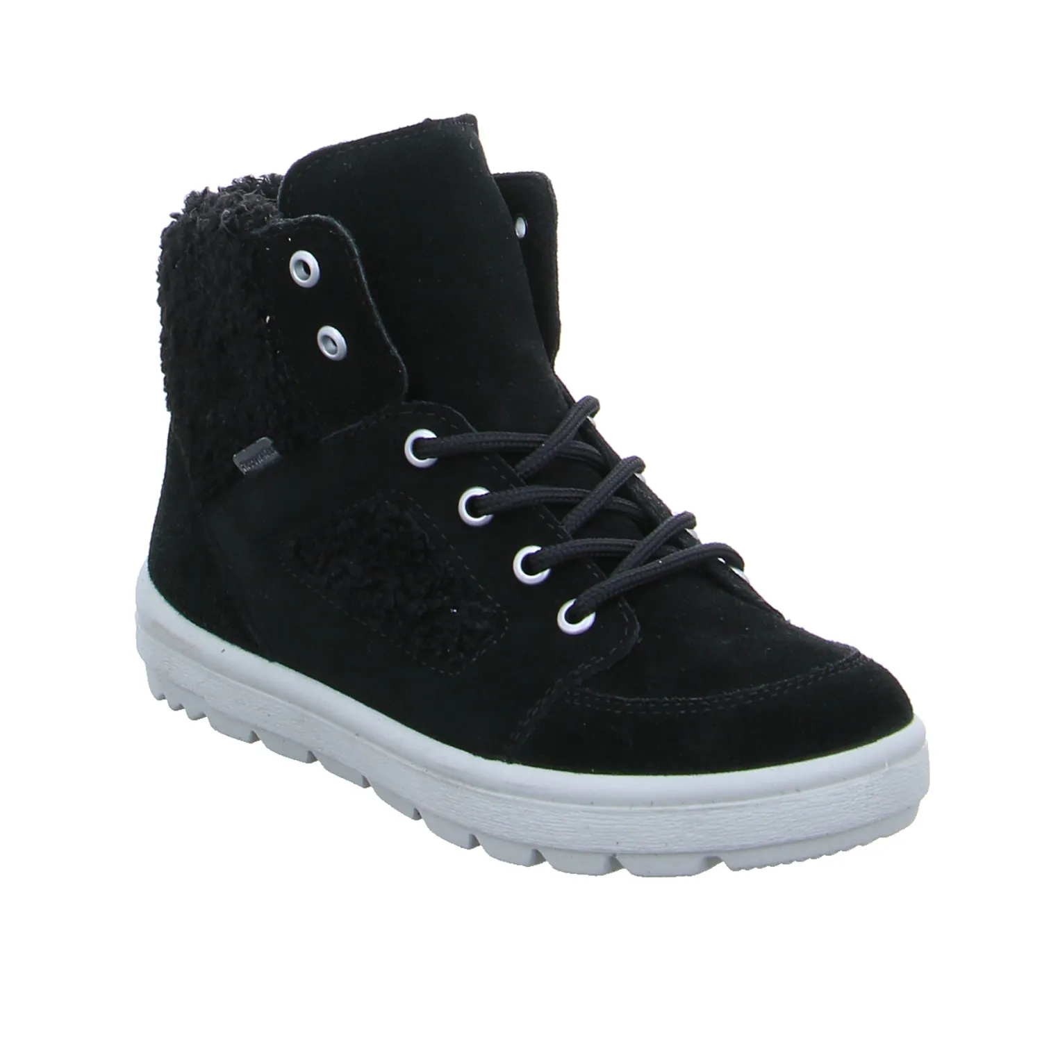 RICOSTA Mädchen-Winter-Bottine Schwarz Leder  Schnür-Boot