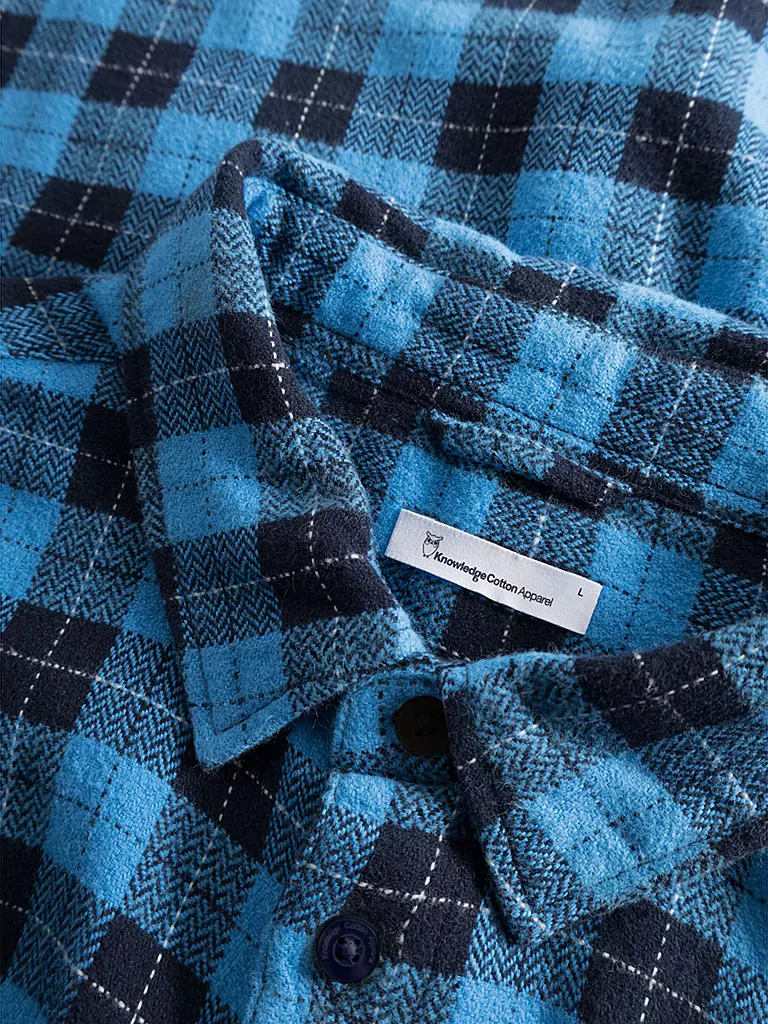 KNOWLEDGE COTTON APPAREL Hemd Loose Fit hellblau
