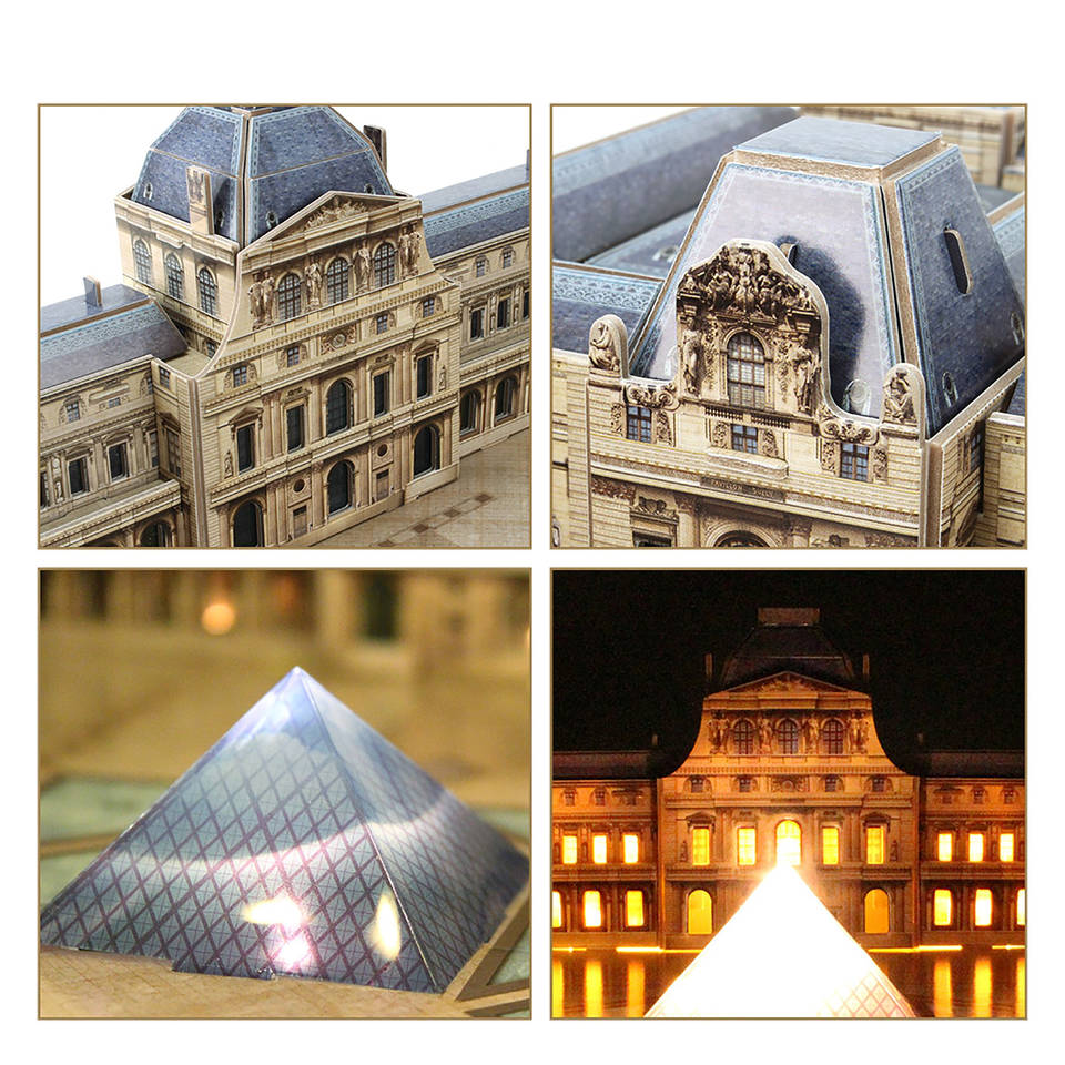 3D-puzzel van de Louvre met Ledverlichting
