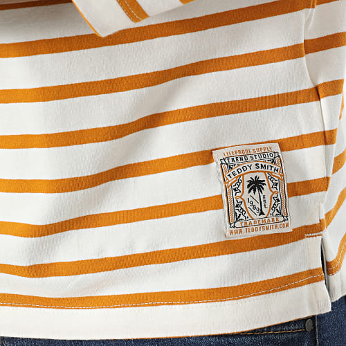 Tee Shirt Manches Longues A Rayures Mariner Beige Clair
