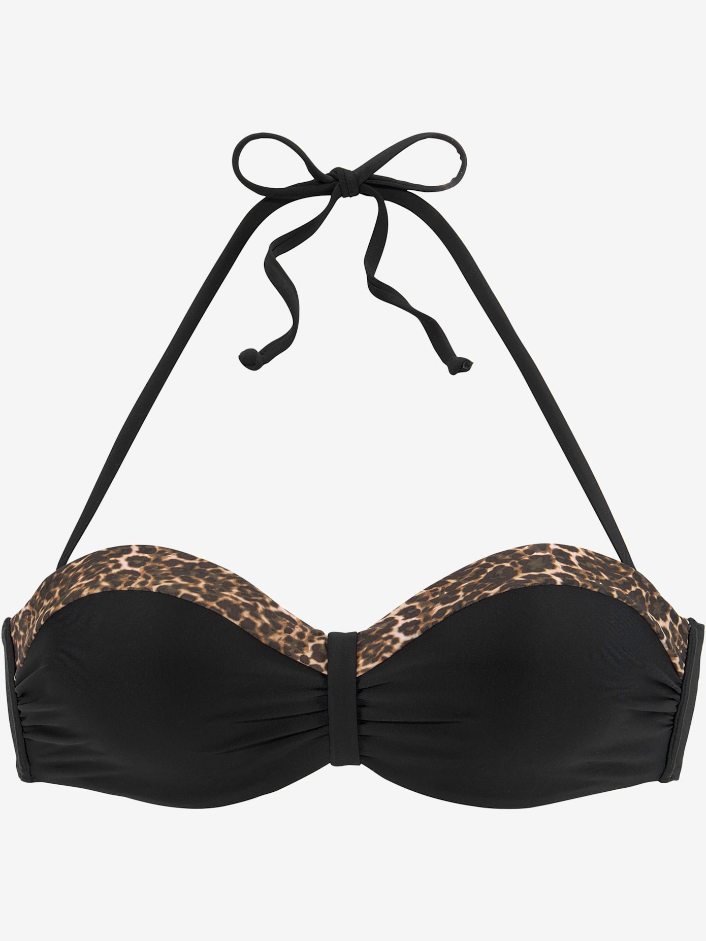 Haut de bikini bandeau à armatures détails léopard modernes