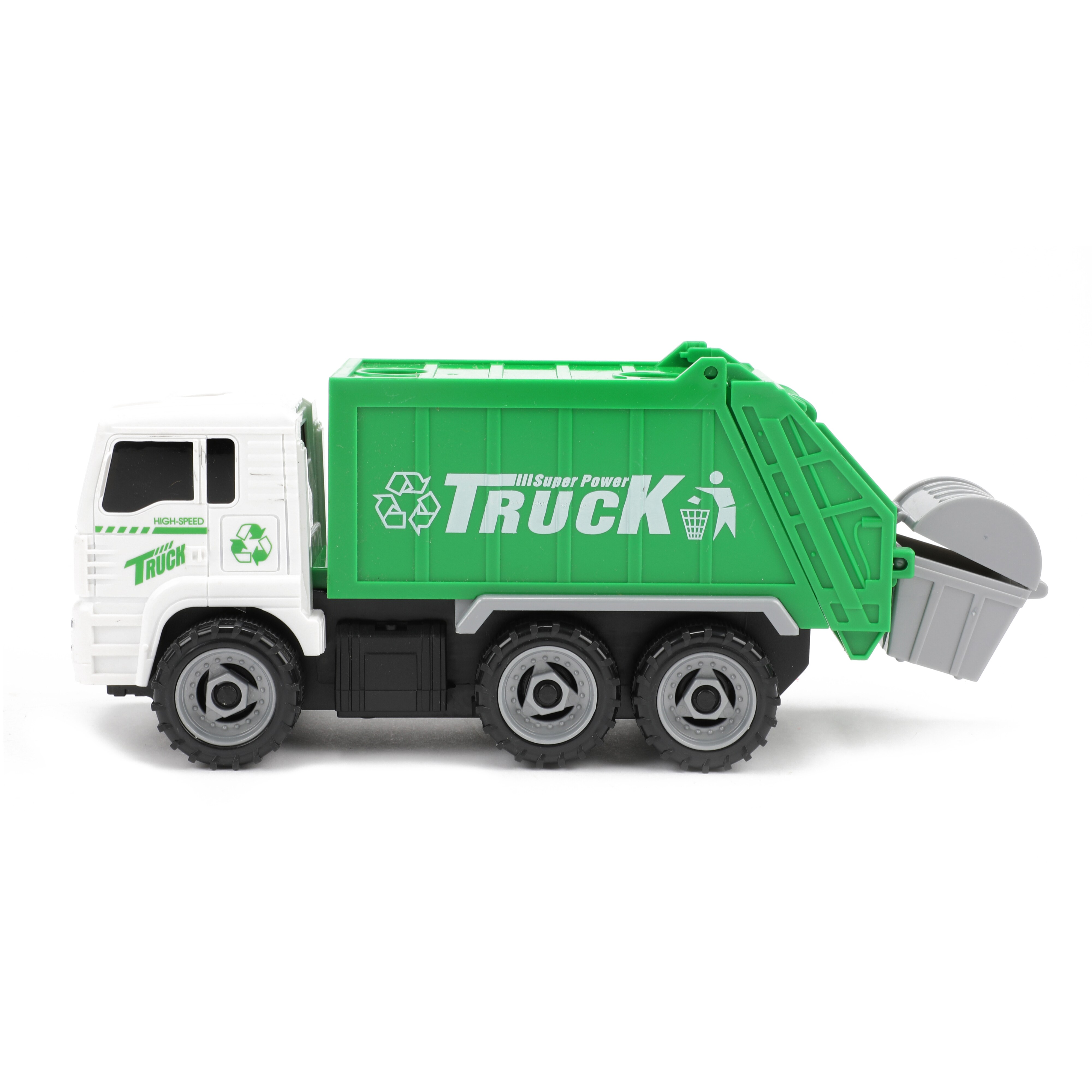 Toi-Toys - Spielzeuglastwagen - Müllwagen mit Mülltonnen Müllabfuhr Müllmann Fahrzeug Kinderspielzeug