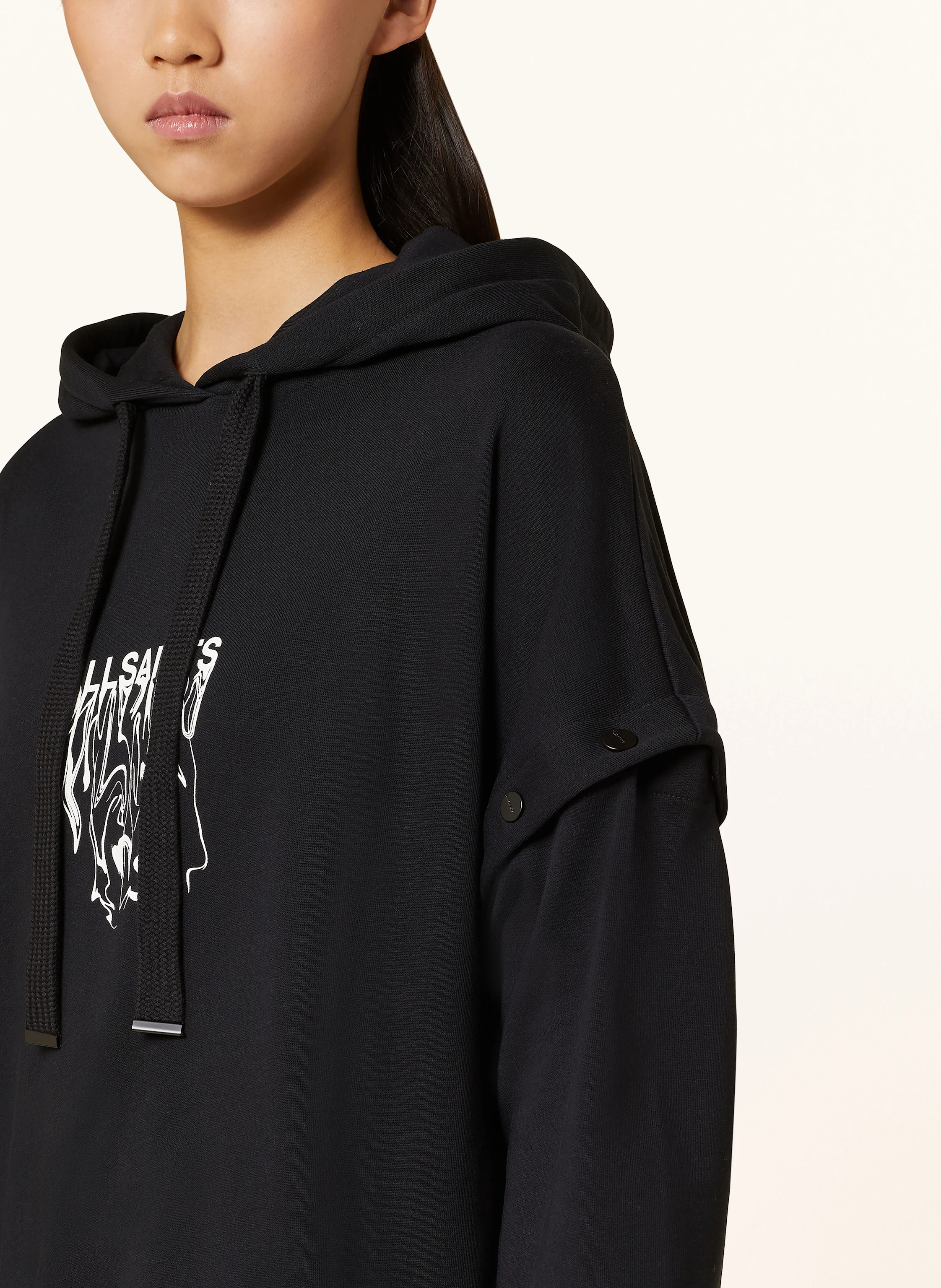 ALLSAINTS Hoodie INKSNTS AMPHIA mit abnehmbaren Ärmeln