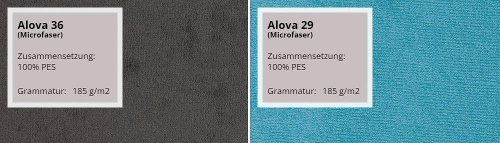 Mirjan24 Sofa Viva Bis II mit Schlaffunktion, 2 Sitzer Polstersofa mit Bettkasten inkl. Kissen, Schlafsofa Sofagarnitur, Bettsofa, Wohnlandschaft, Farbauswahl (Alova 36 + Alova 29)