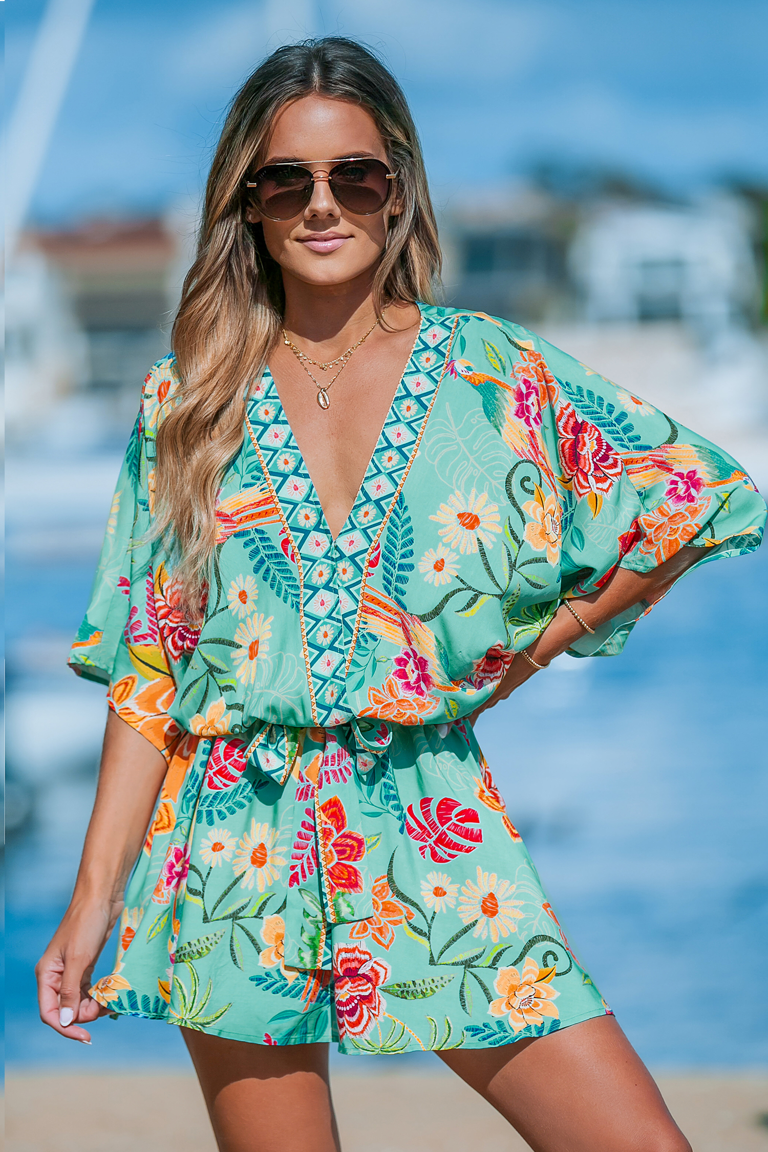 Robe mini décontractée à manches dolman