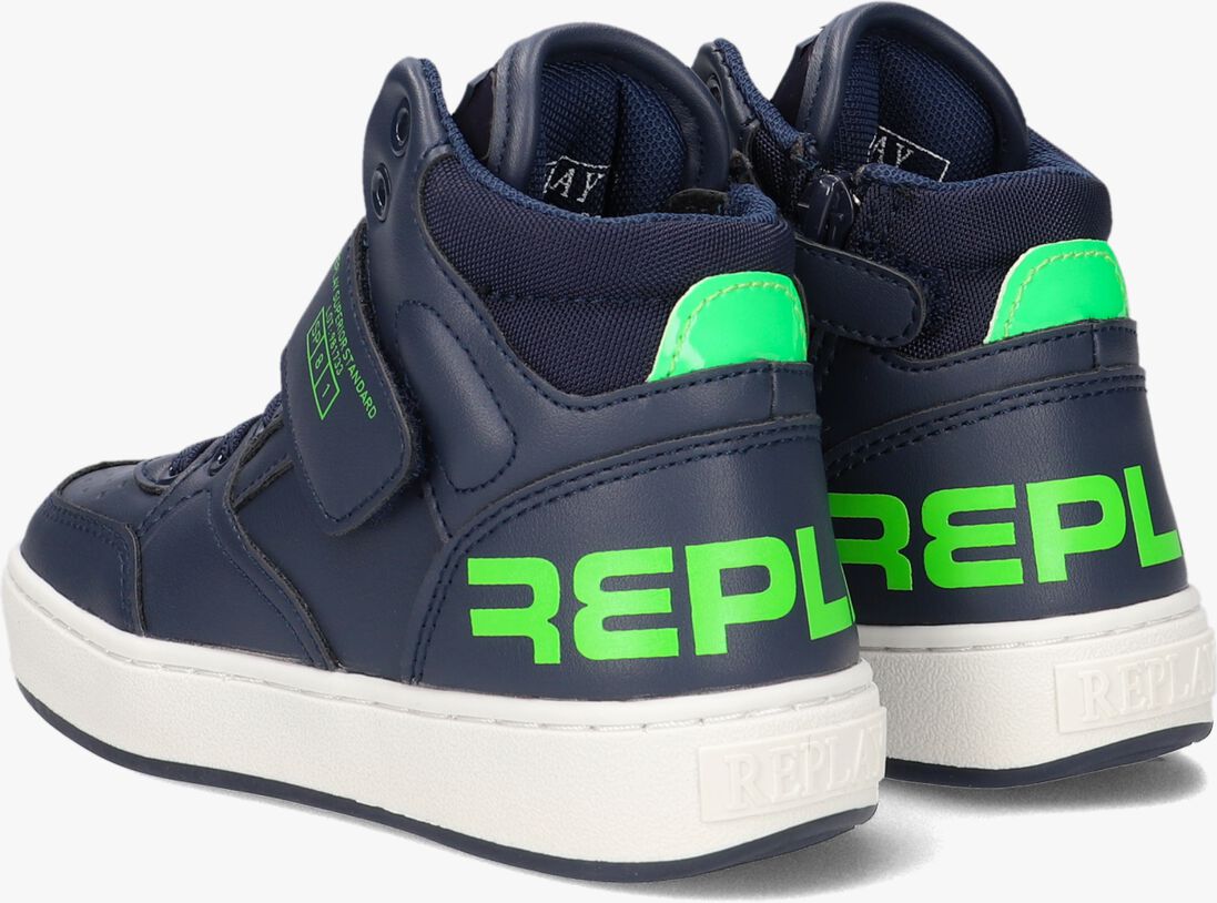 REPLAY blauwe replay hoge sneaker cobra