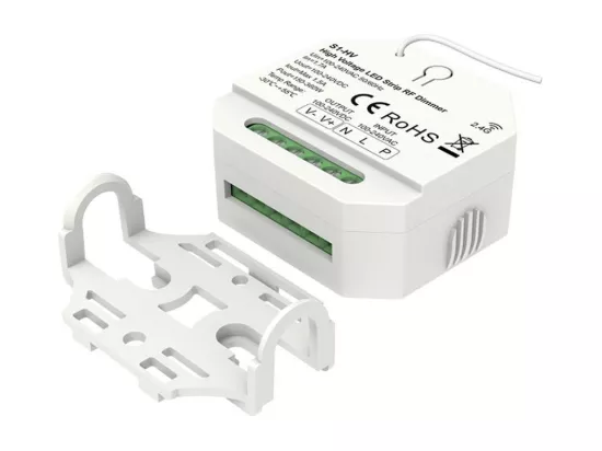 Contrôleur Variateur Ruban LED Monochrome 220-240V AC Compatible avec Bouton Poussoir et Télécommande RF Monochrome