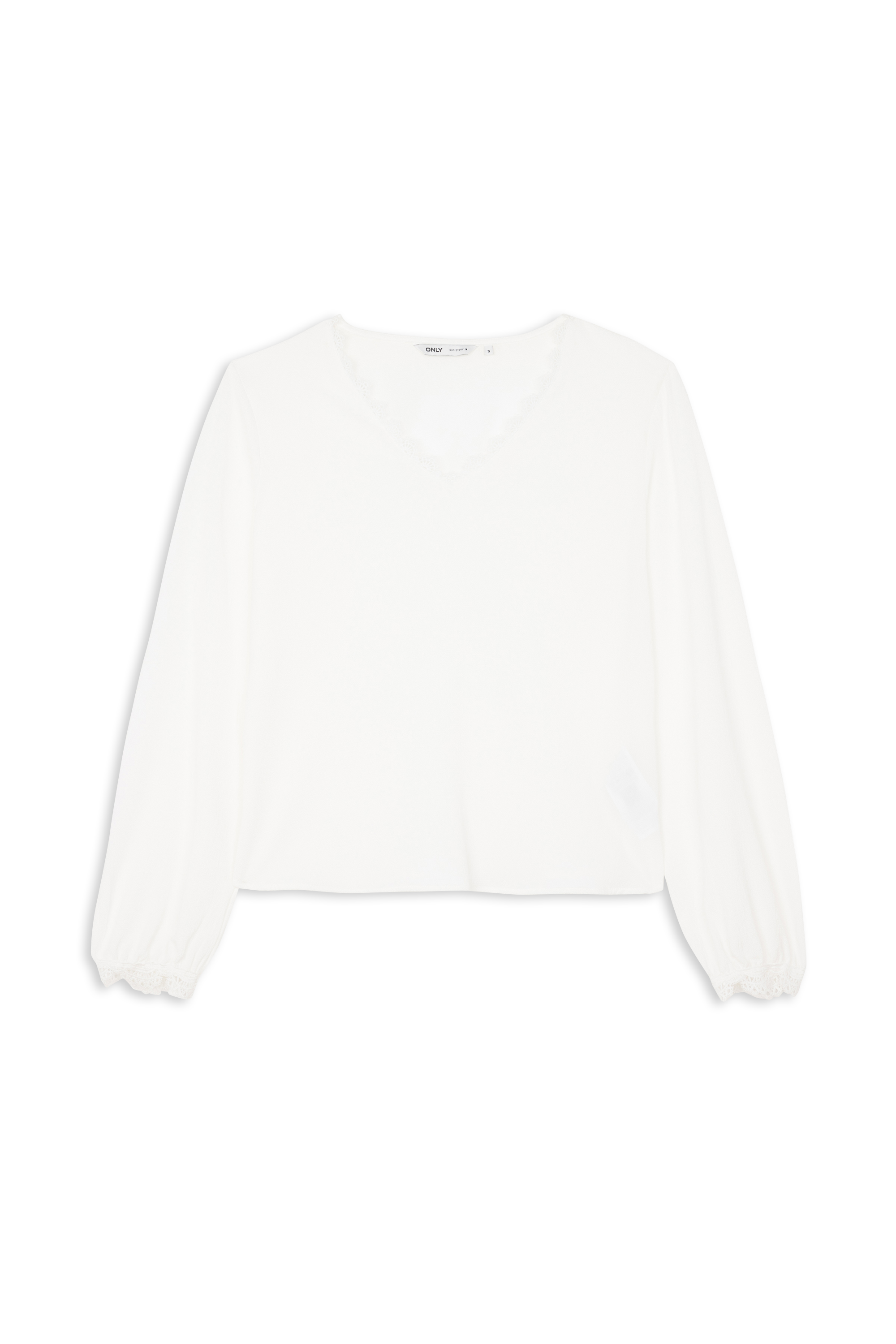 ONLY Top ONLNOVA FR VERSA V-NECK L/S LACE TOP PTM Beige