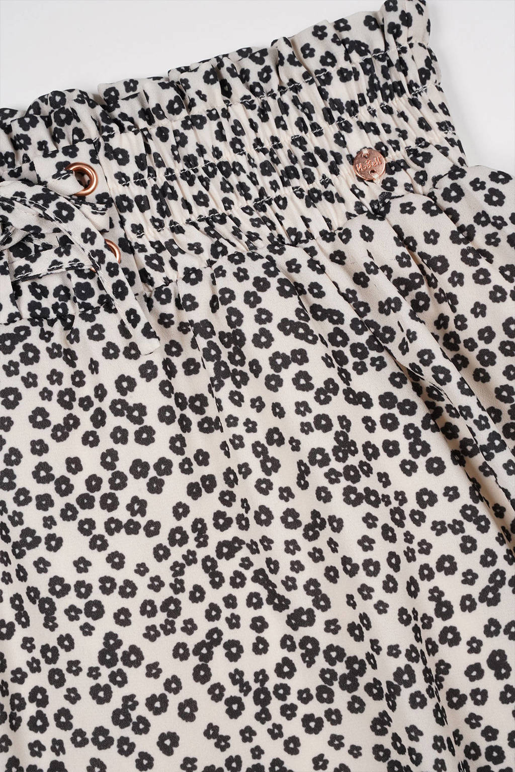 NoBell’ rok Ninez met all over print en volant ivoor/zwart