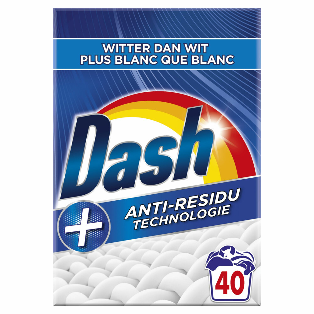 3x Dash Waspoeder Witter Dan Wit 40 Wasbeurten2,4 kg