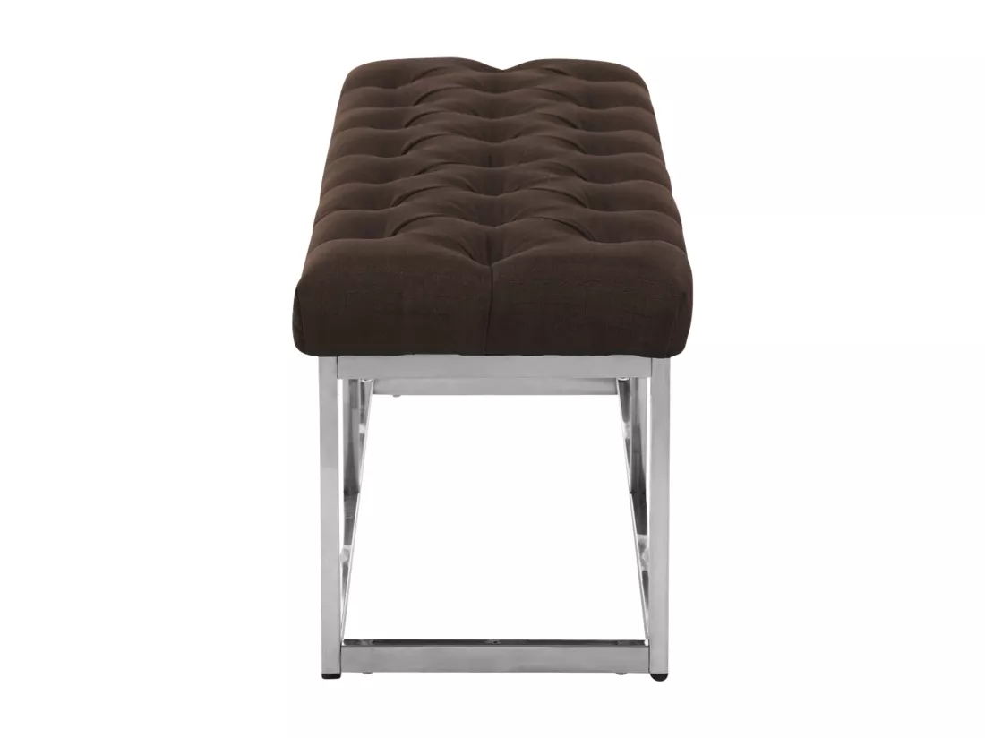 Banquette - Tissu & Acier inoxydable - Marron - Amun