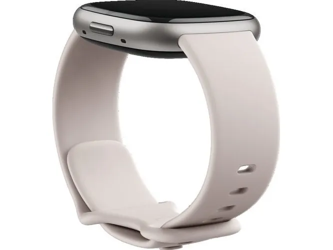 Fitbit Sense 2 - Platin-aluminium - smart ur med bånd - lunar-hvid - båndstørrelse: S - NFC, Bluetooth