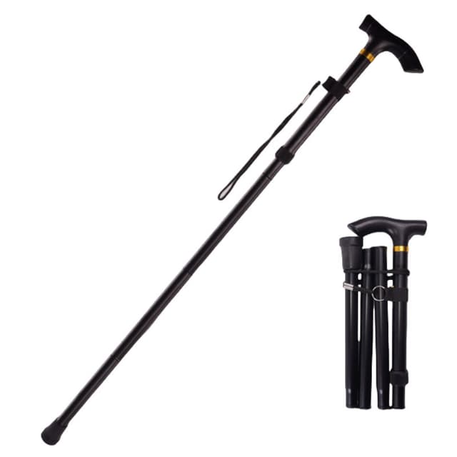 Foldbare trekkingstave til vandreture Sort