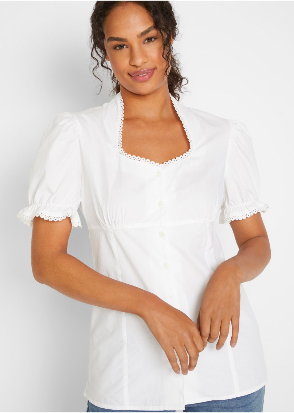 Blouse bavaroise à col Blanche-Neige