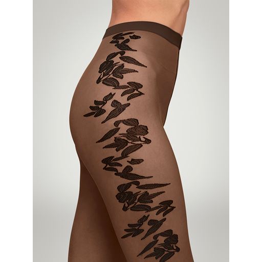 Wolford Flower Strømpebukser, Fairly Light/ Black, M