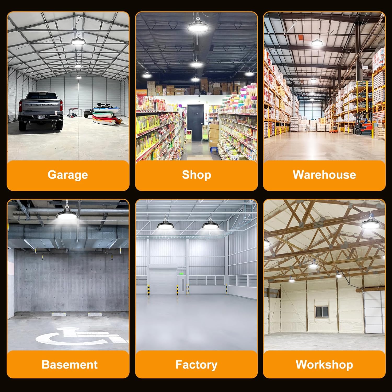 4 Stück UFO LED Hallenstrahler 200W LED Werkstattlampe Superhelle 34000lm Werkstatt Deckenleuchte Lampe 6000K Hallenleuchte IP65 (120W/160W/200W) Dimmbar 5 Jahre Garantie