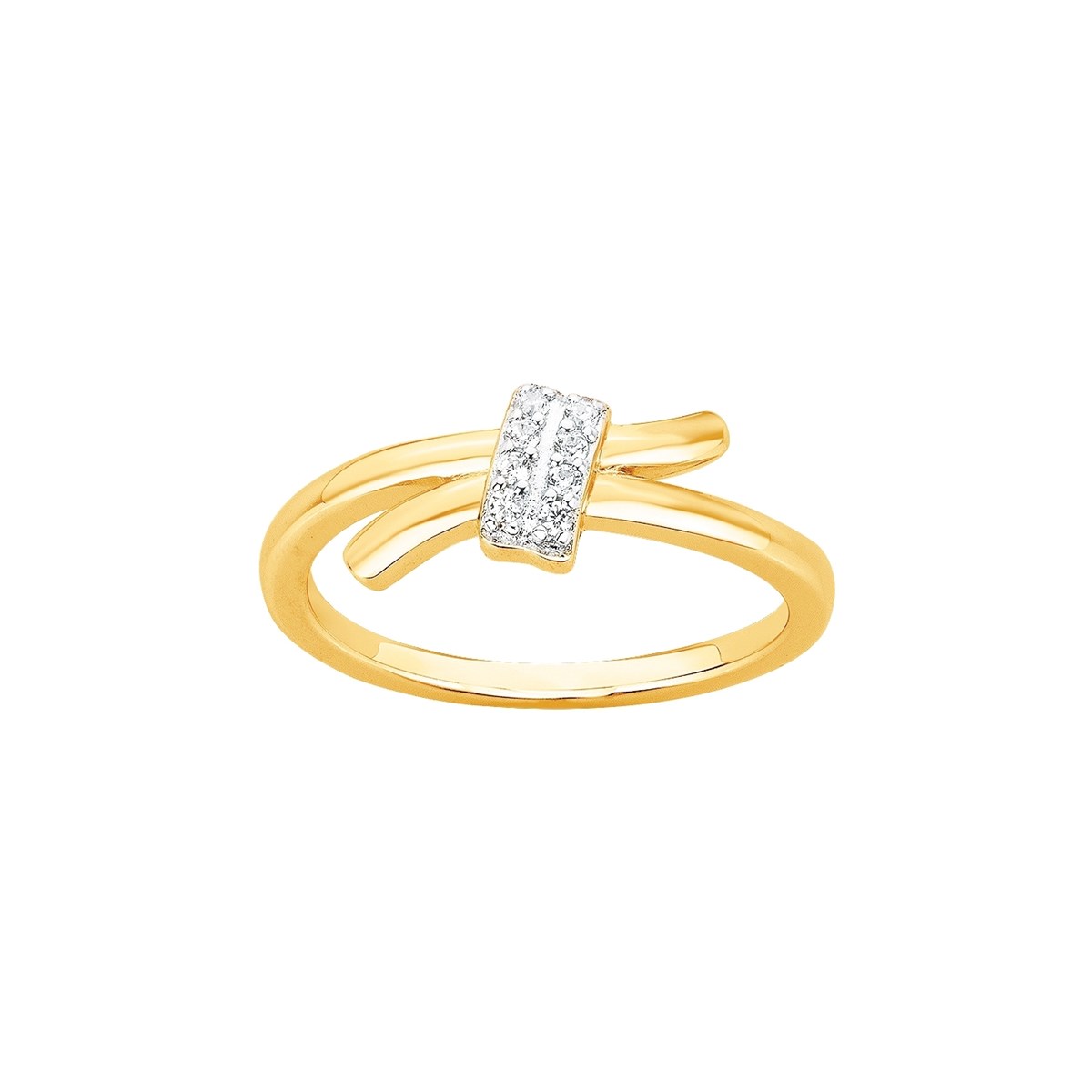 Bague en Plaqué Or avec oxyde de zirconium blanc