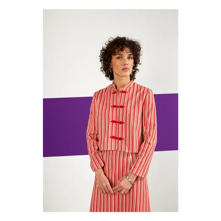 Maria de la Orden Veste Matelassée Pek Rayures | Rouge
