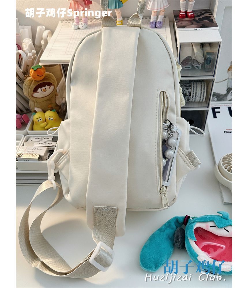 Anchara - Effen nylon schoudertas / bedel / set