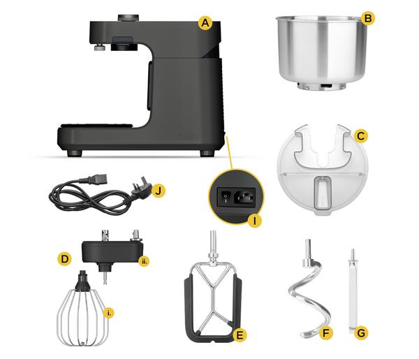 Ooni Halo Pro Spiral Mixer, anthrazit-grau,