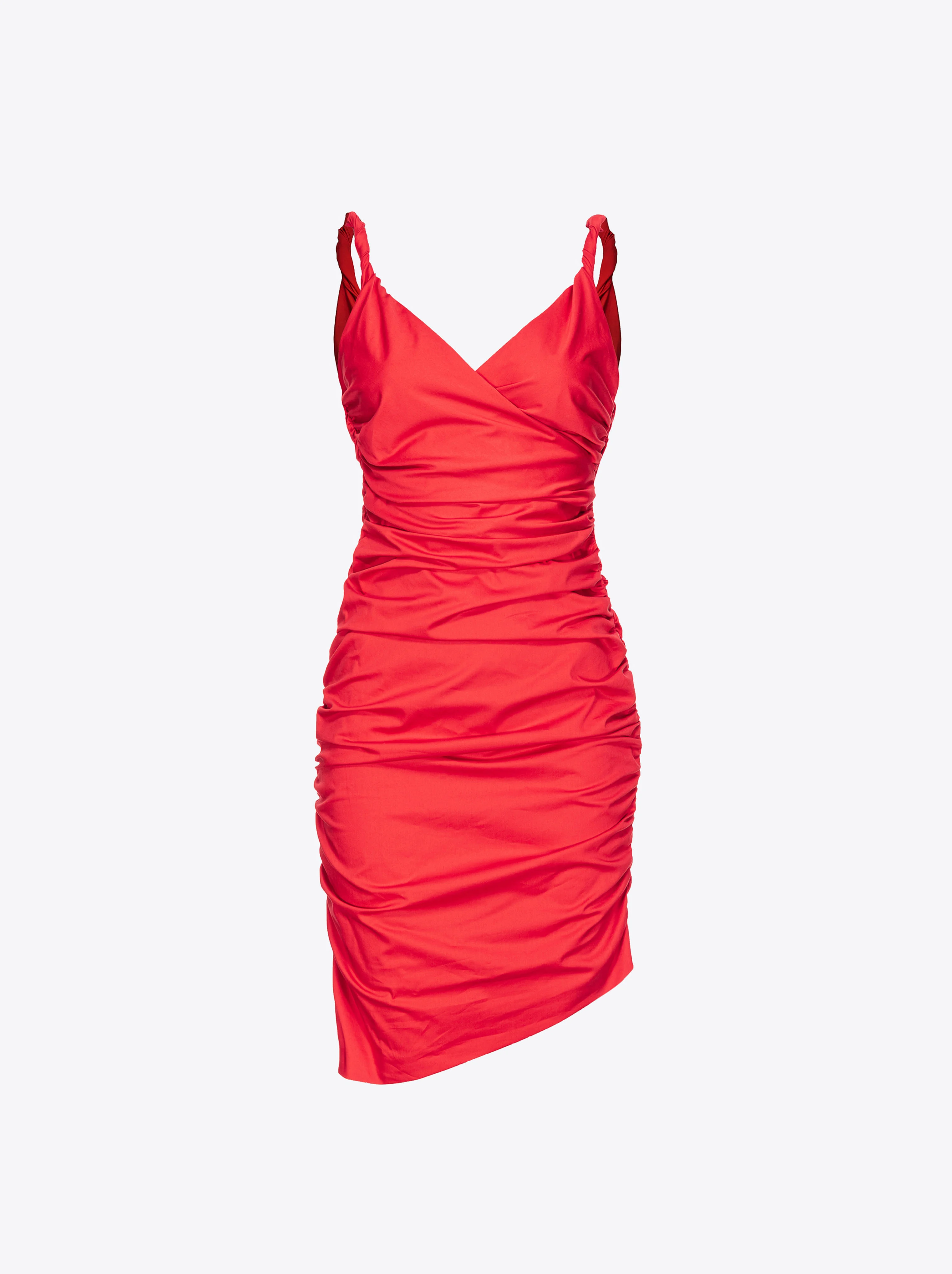 Mini-robe froncé technique | Rouge