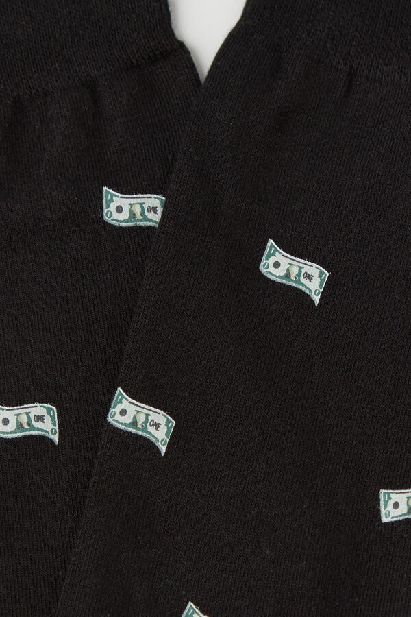Meias curtas estampadas de algodão macio