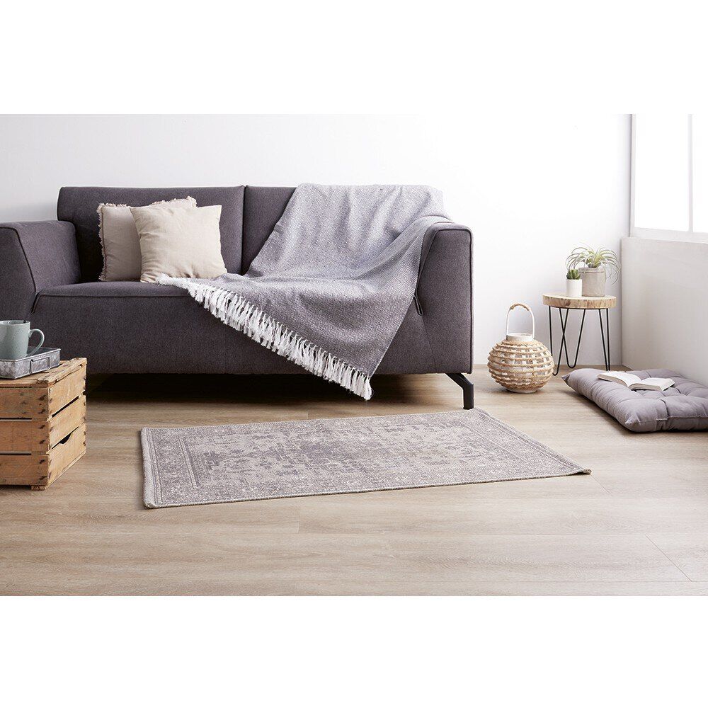 Tapis déco vintage en coton et polyester