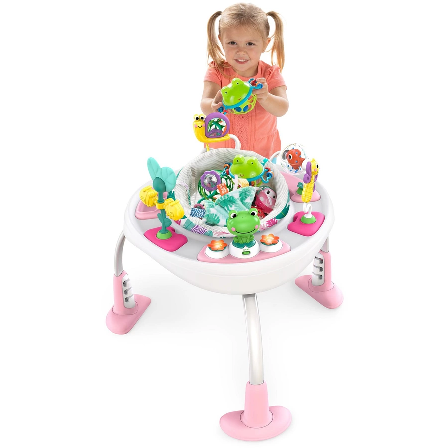 Bright Starts Bounce Bounce Baby™ 2-in-1 Spieltrampolin & Tisch, rosa