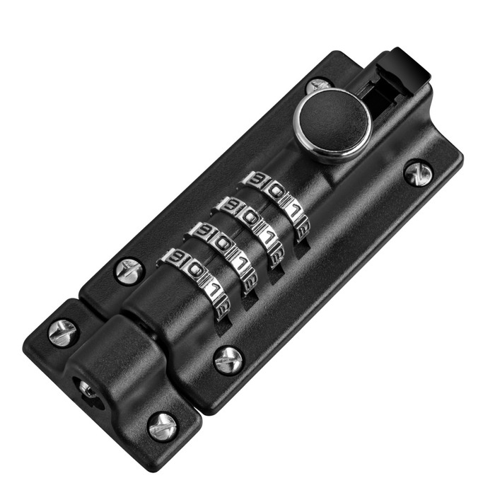 Skudrigle med kodelås sort 120 x 48 mm
