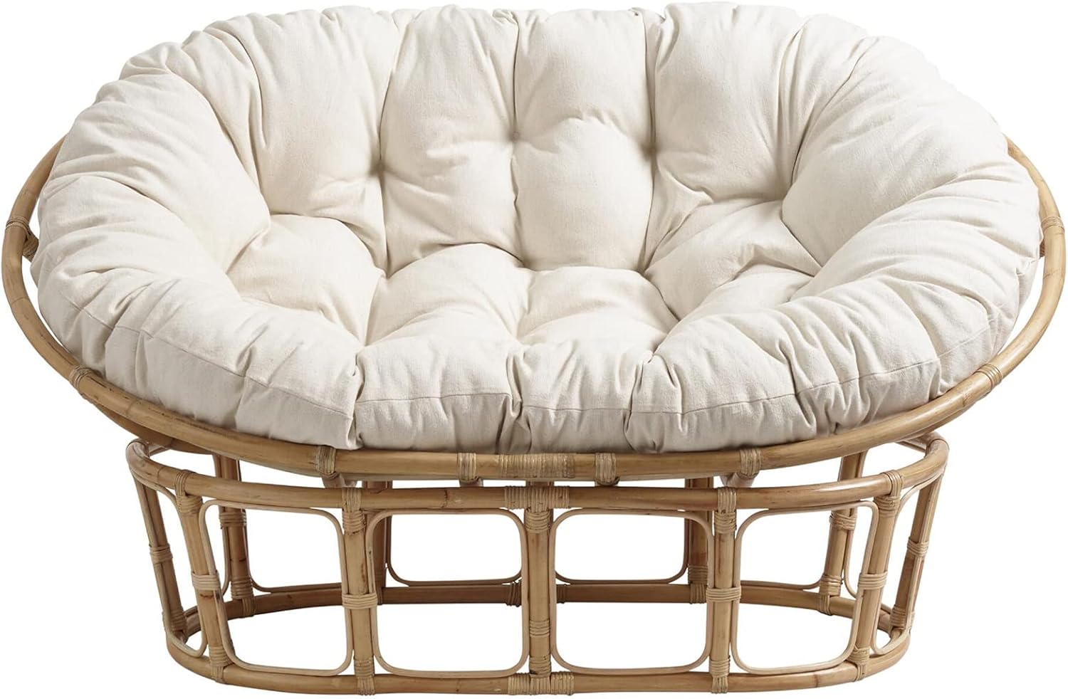 Großes Doppel Papasan Sitzkissen Outdoor Wasserdicht Papasan Chair Cushion Hängend/Ei/Schaukel/Hängematte Stuhlkissen Verdicken Komfortable Weiche Garten Stuhlauflage,Weiß,65 * 45 in