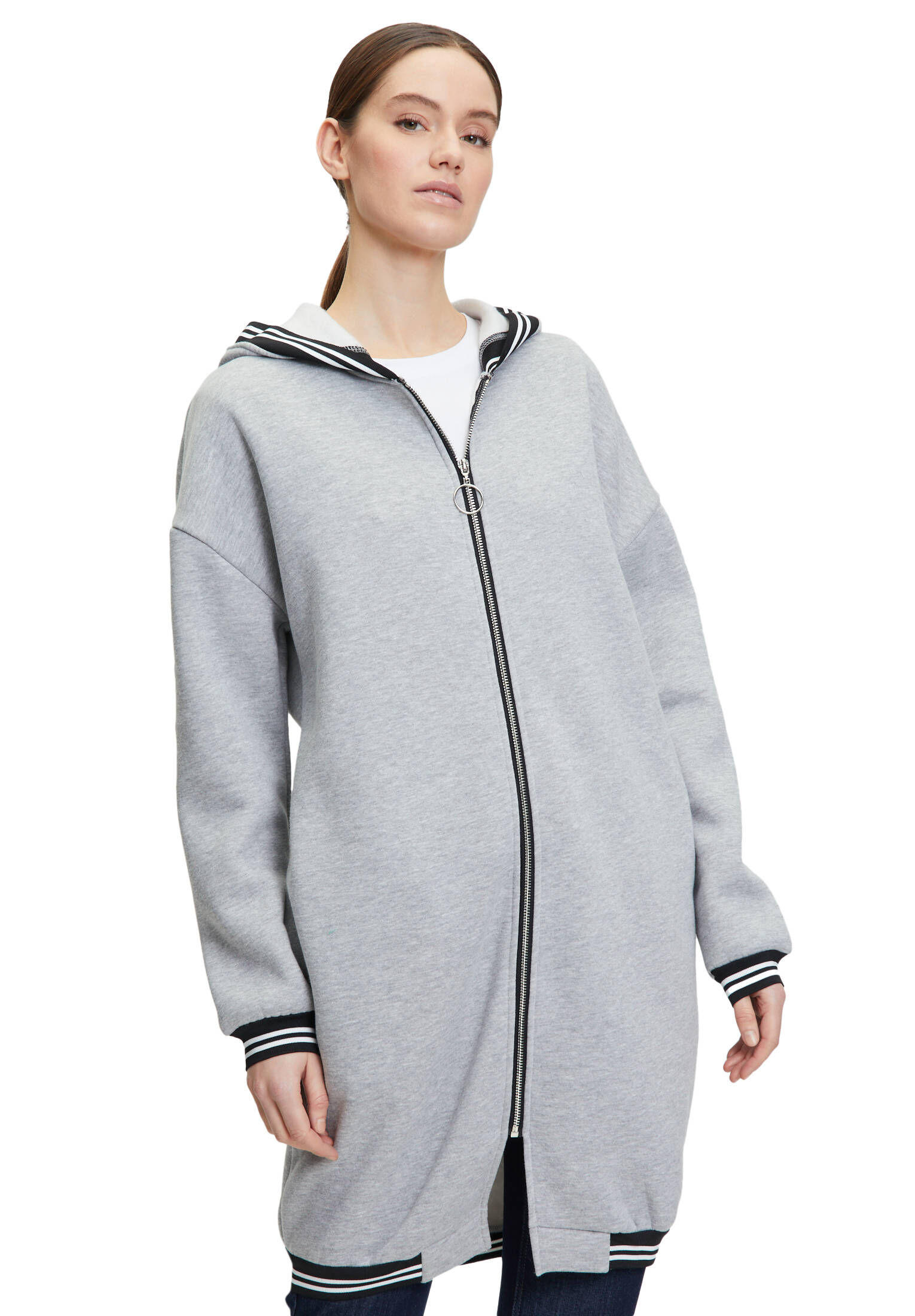 Amber & June| Damen Sweatmantel mit Kapuze Relaxed Fit