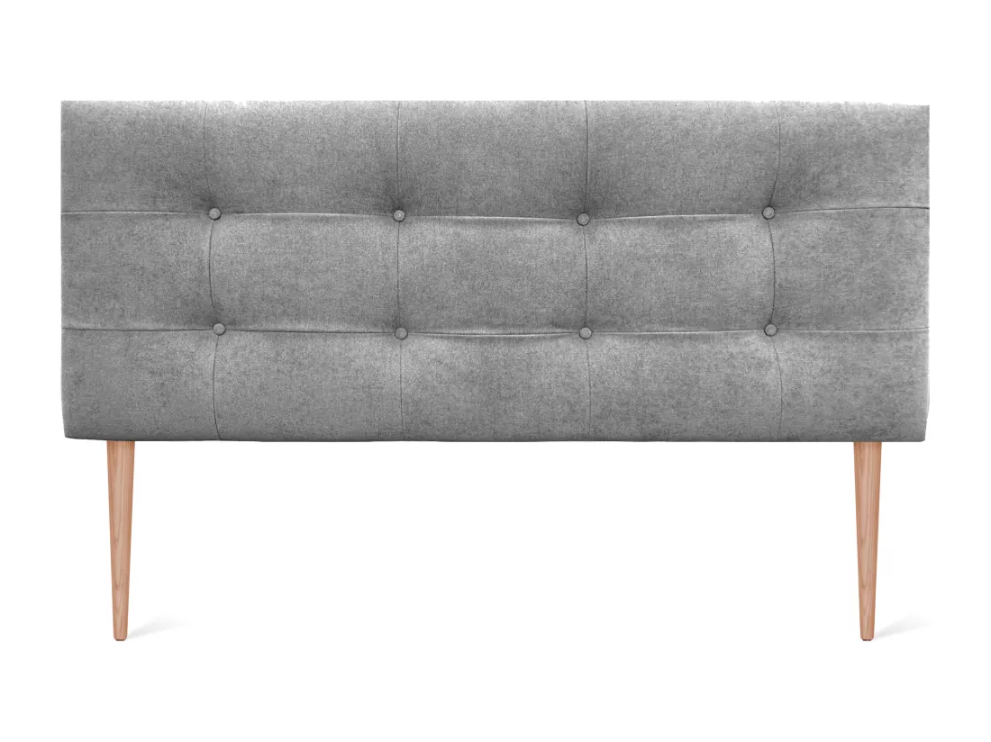 DHOME Tête de lit en tissu Aqualine Capitoné 160x115cm avec pieds Lits 150/160 - Gris