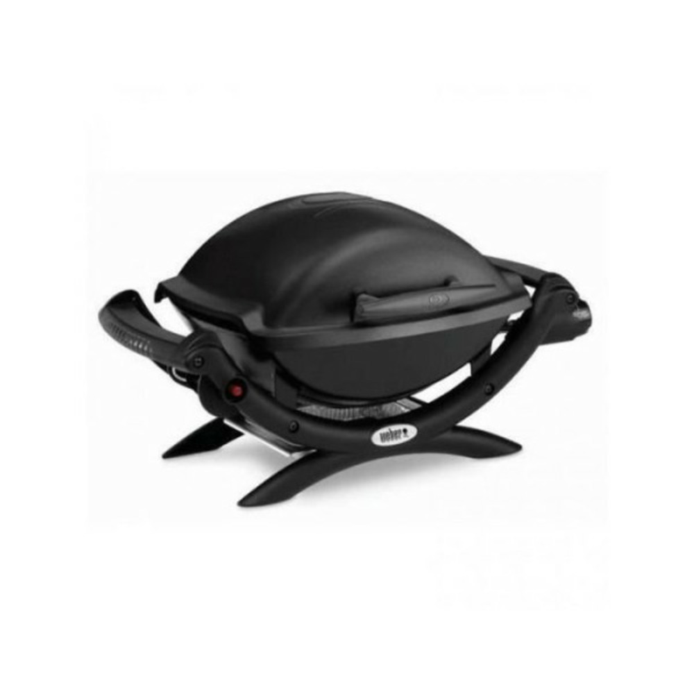 Barbecue a gaz q1000 avec stand - grille acier 455x39 cm - tuyau et détendeur fournis - noir