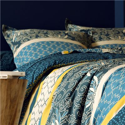 Linge de lit rayures et micro-motif - BECQUET CRÉATION