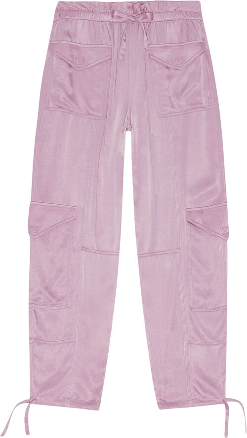Ganni Washed Satin Pants Bleached mauve