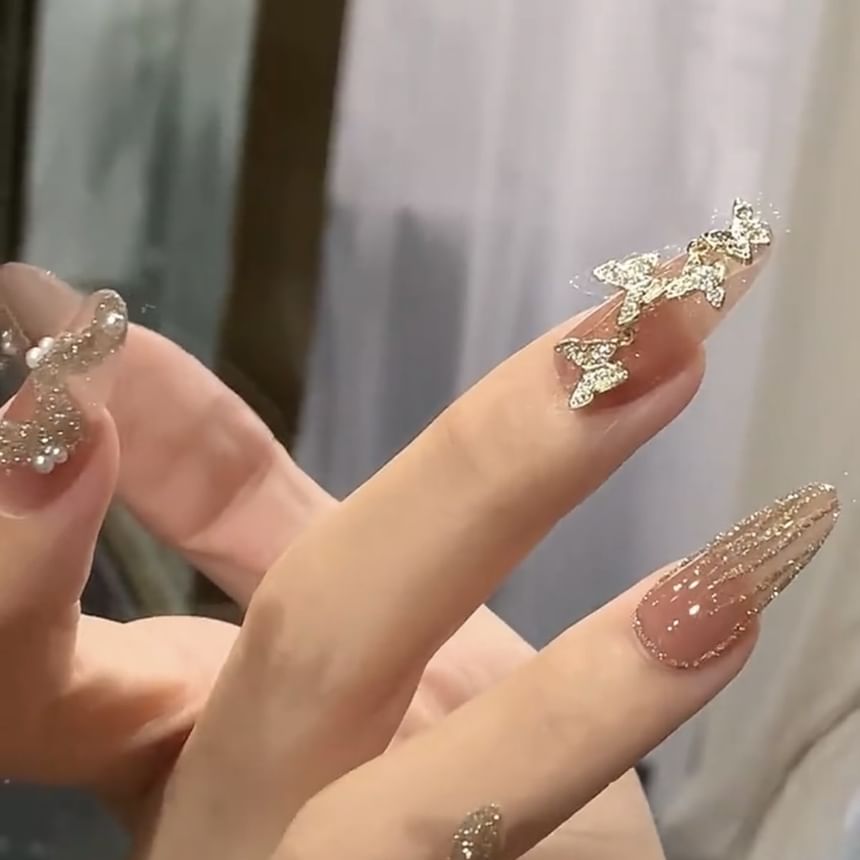 Klandail - Vlinder Glitter Druk Op Nagel