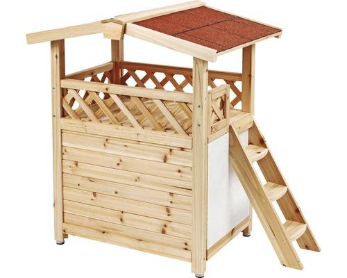 KERBL Tyrol Alpin Buitenkattenhuis 77x59x88 cm naturel