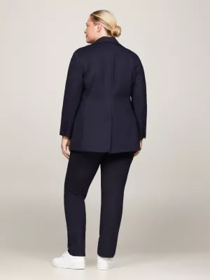 Blazer Slim Fit de Abotoamento Simples Curve