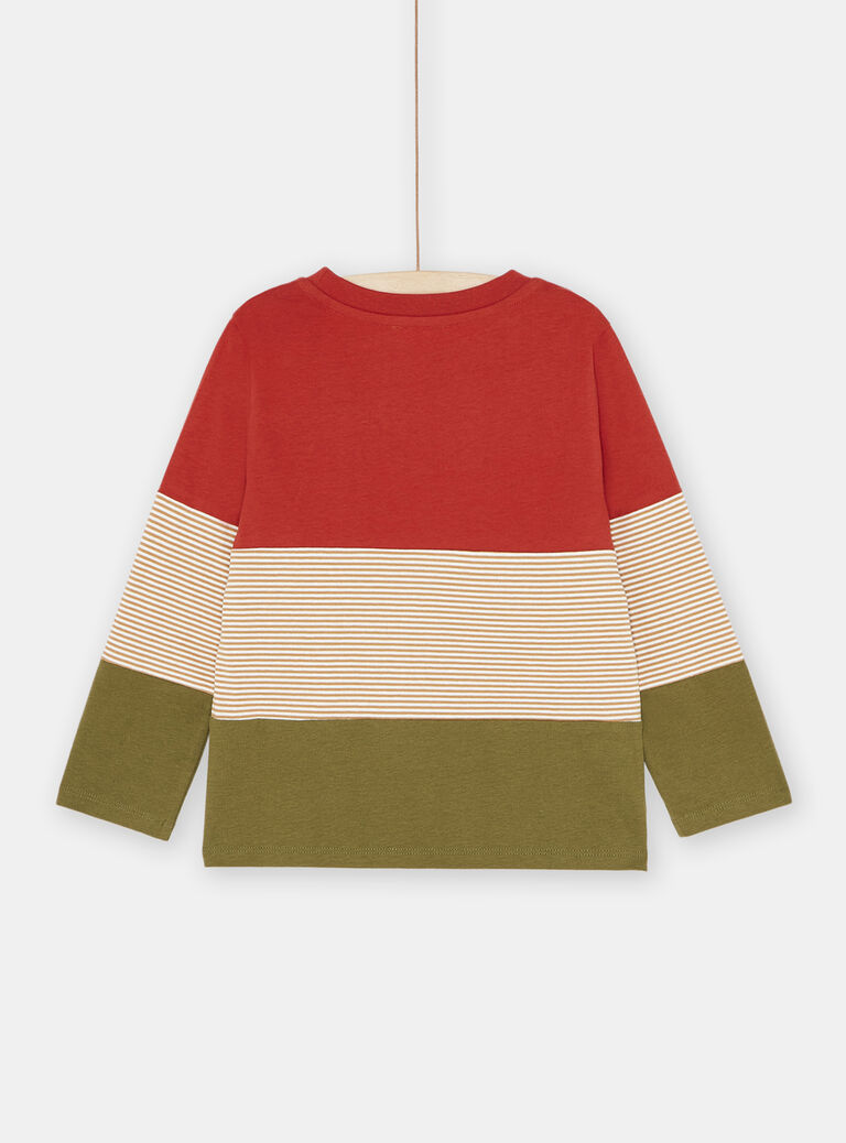 T-Shirt marron et vert garçon