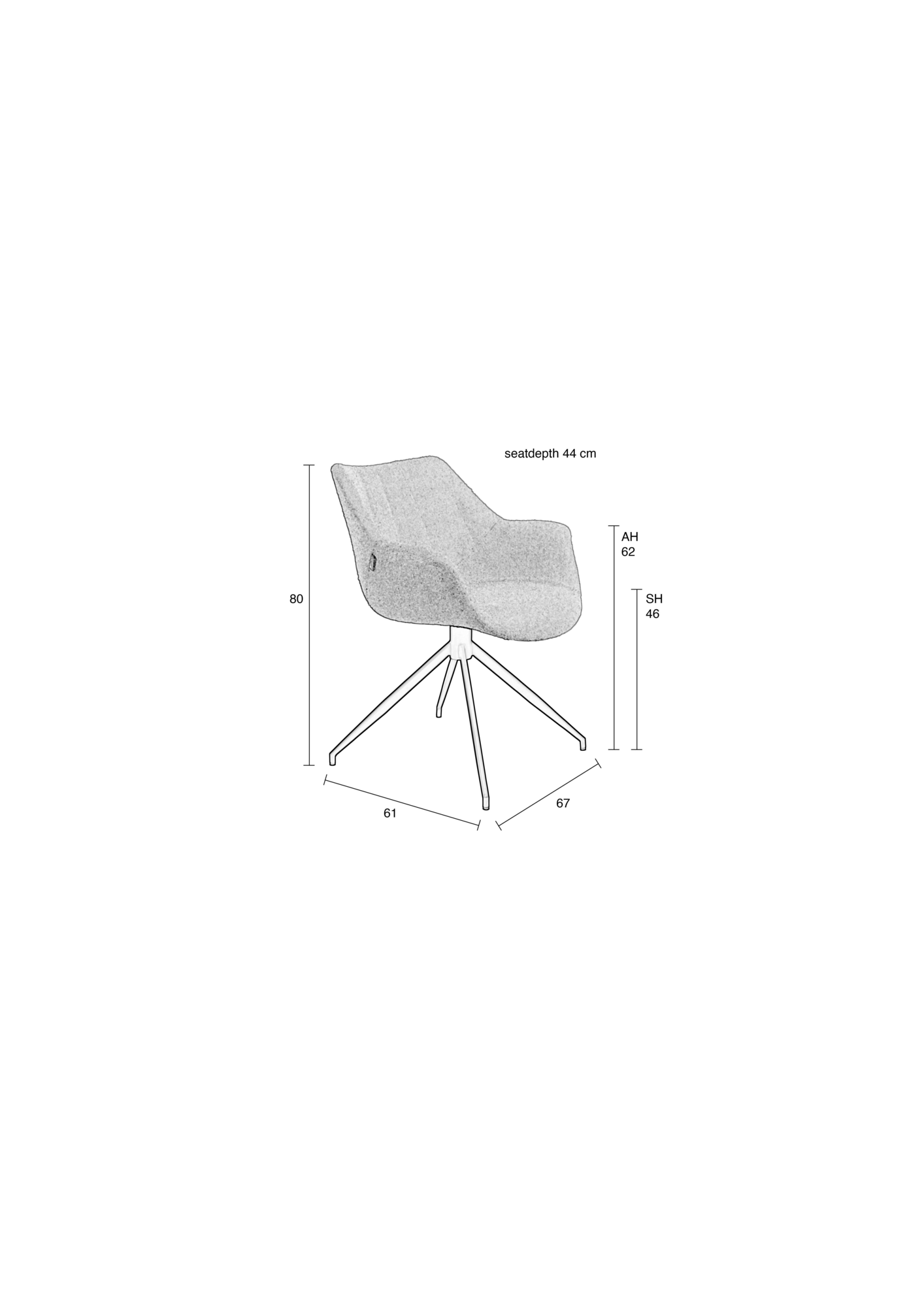 Bureaustoel Doulton draaibaar bruin