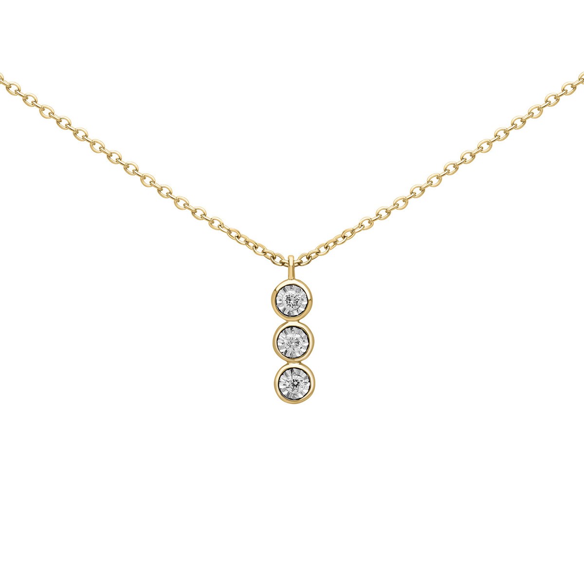 Collier Brillaxis trilogie diamants pendants