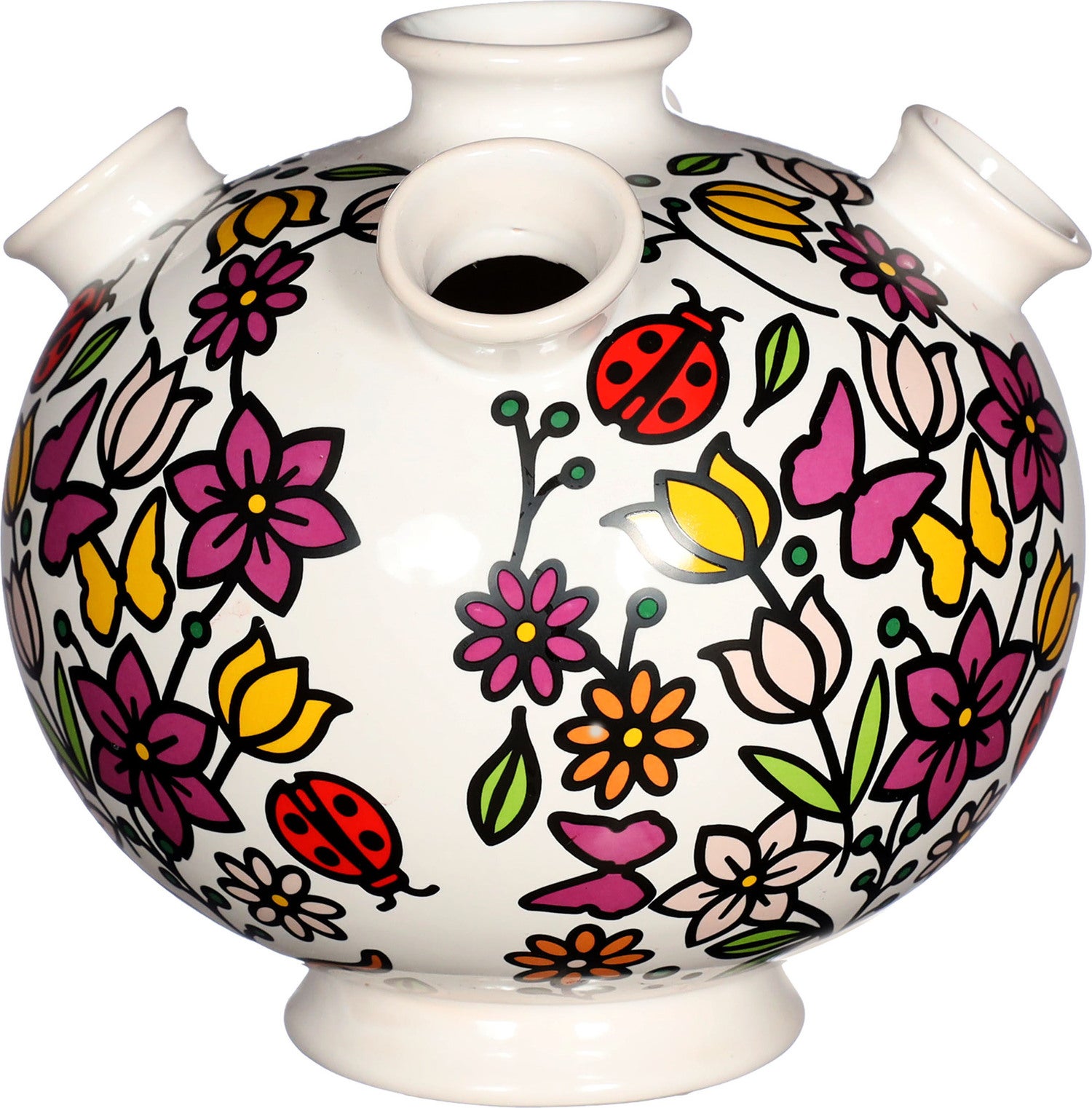 Tulpenvaas Tulip wit / roze / geel 18 x 18 x 17,5 cm