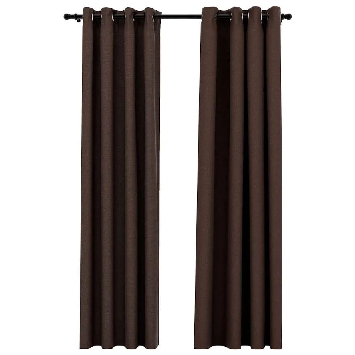 vidaXL Rideaux Occultants Lin Taupe - 140 x 245 cm