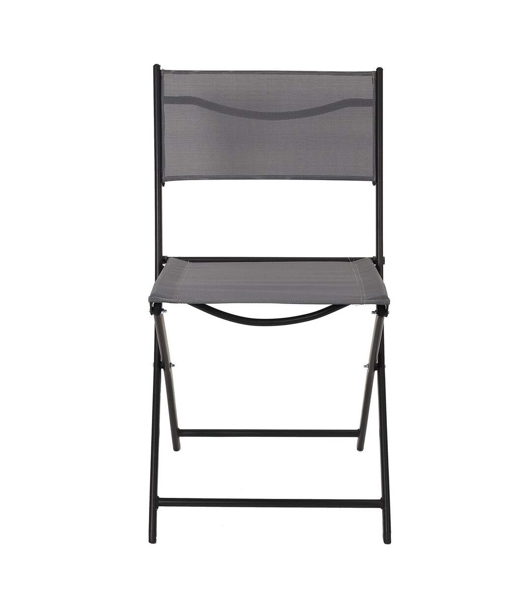 Lot de 4 Chaises pliantes d'extérieur Elba - Gris