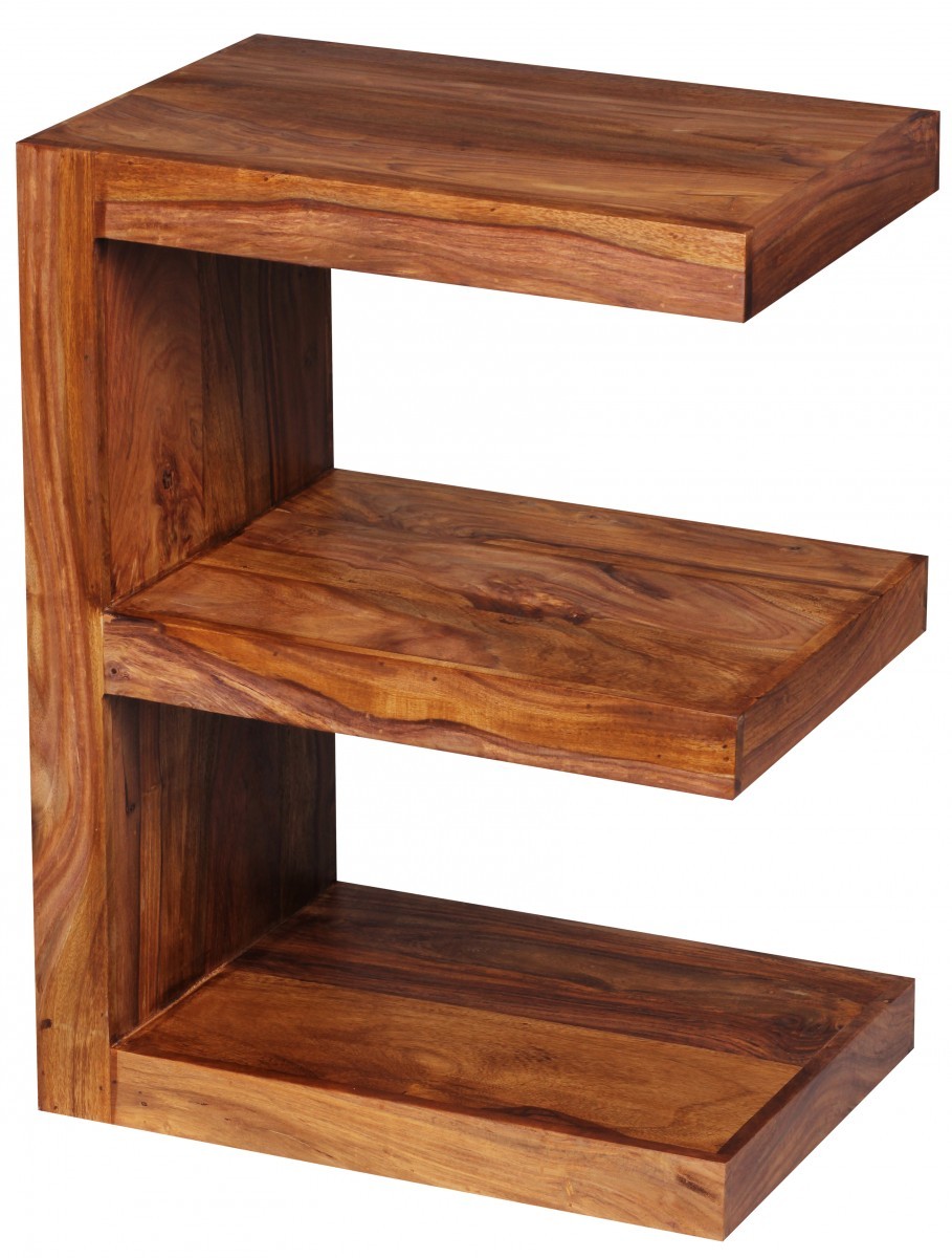 Beistelltisch - braun gebeizt - Sheesham massiv - 45 cm breit
